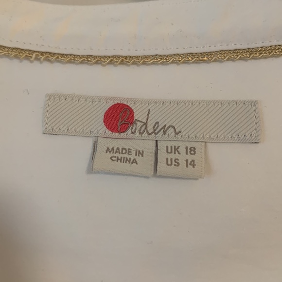 Boden white button front blouse - size 12 - Picture 2 of 4